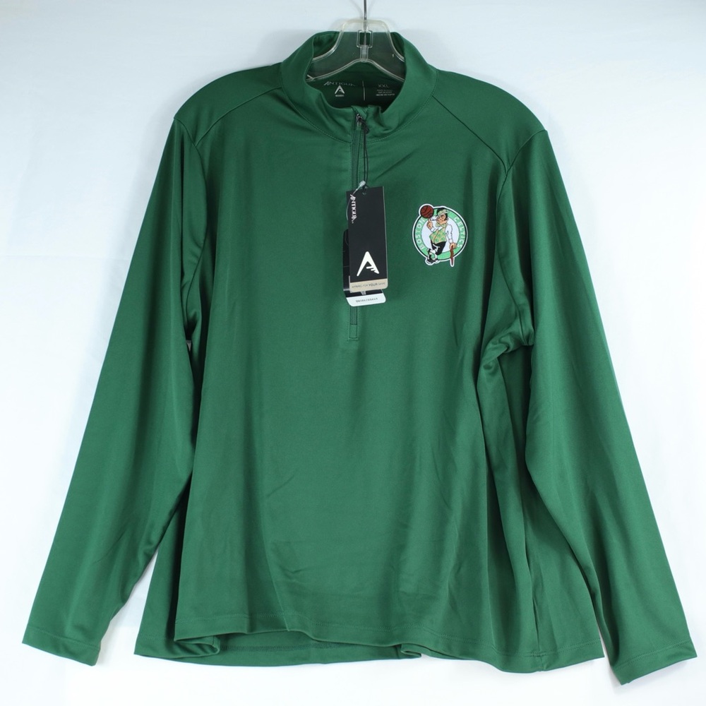 Antigua Green Boston Celtics Long Sleeve Half Zip Up Shirt Womens Size XXL - NEW